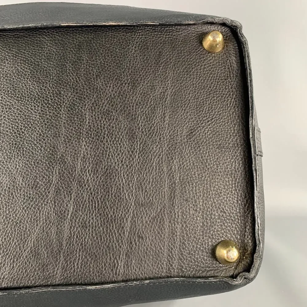 BARNEYS NEW YORK Size One Size Black Gold Crackled Leather Duffle Bags